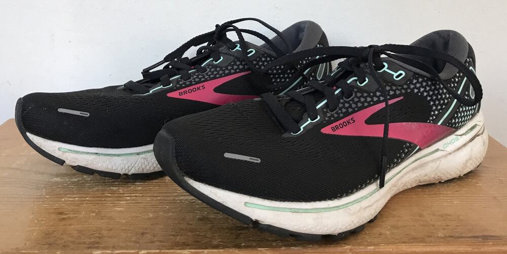Brooks Ghost 14 Black Pink Running Shoes Athletic Sneakers Womens 9.5B 41